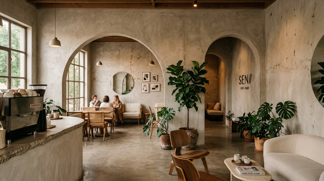 Thi công sơn hiệu ứng bê tông cho không gian chung quán cafe spa tại Hà Nội - ATP CONS